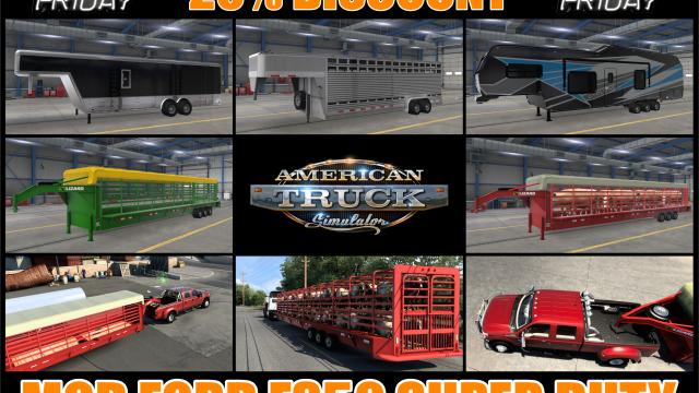 Ford F350 Super Duty + Trailer for American Truck Simulator