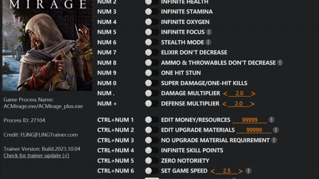 Assassin's Creed: Mirage Trainer 19+