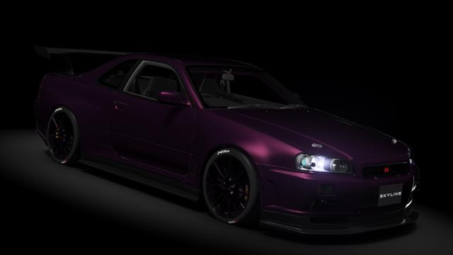 Nissan Skyline R34 GT-R V-SPEC II NÜR WIDEBODY для Assetto Corsa