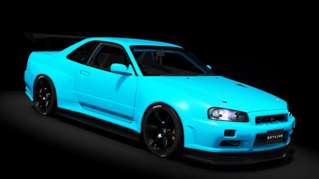 Nissan Skyline R34 GT-R V-SPEC II NÜR WIDEBODY для Assetto Corsa
