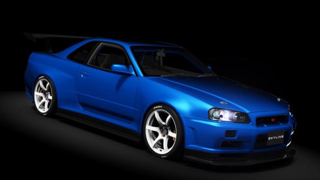 Nissan Skyline R34 GT-R V-SPEC II NÜR WIDEBODY для Assetto Corsa