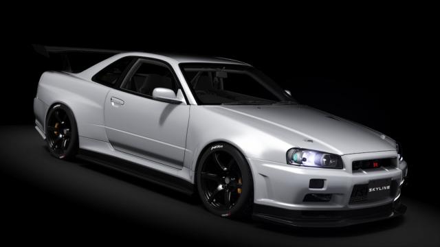 Nissan Skyline R34 GT-R V-SPEC II NÜR WIDEBODY для Assetto Corsa