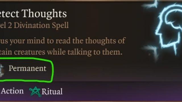 Permanent Detect Thoughts.