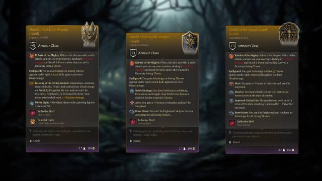 Extra Shields for Baldur's Gate 3