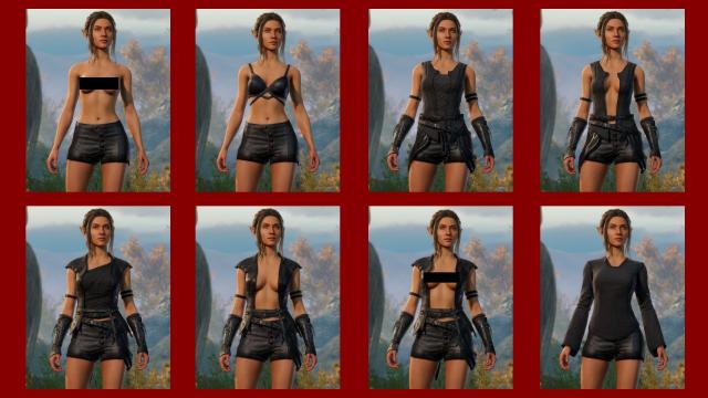 Nightsong Topless Skimpy and Black Outfits for Baldur's Gate 3