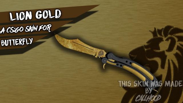 Нож-бабочка - Золотой лев / Butterfly-Lion Gold для Counter Strike Global Offensive