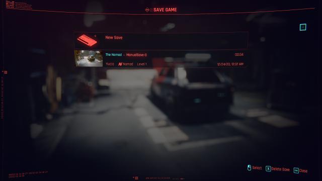 Сейв за кочевника с читами за мужчину / Male V Nomad starting save для Cyberpunk 2077