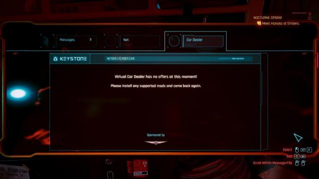 Virtual Car Dealer для Cyberpunk 2077