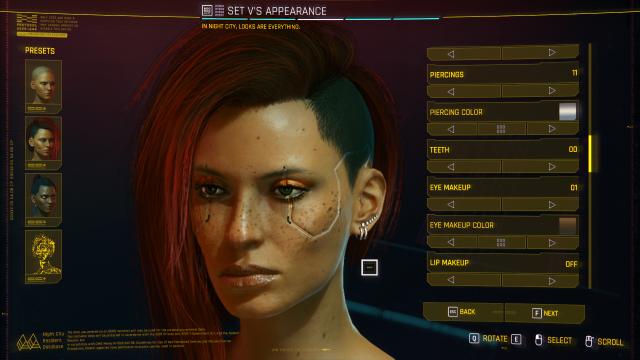 Custom Eye Makeup Colors for Cyberpunk 2077