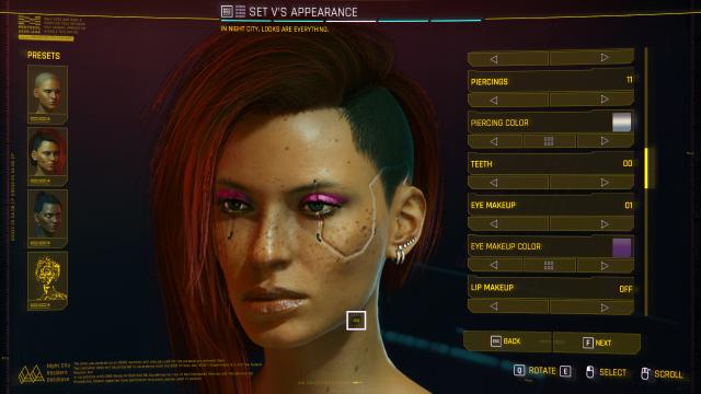 Custom Eye Makeup Colors for Cyberpunk 2077