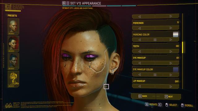 Custom Eye Makeup Colors for Cyberpunk 2077