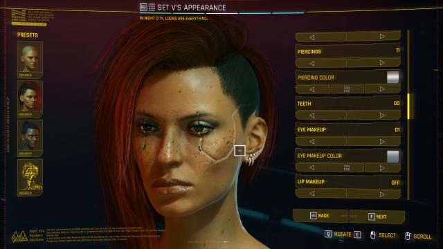 Custom Eye Makeup Colors for Cyberpunk 2077