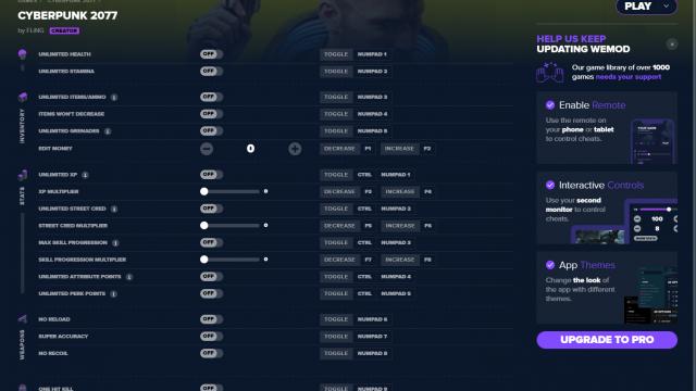 Трейнер / Cyberpunk 2077 Trainer - FLiNG - Auto Update для Cyberpunk 2077