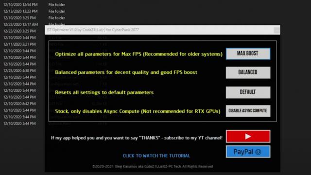 FPS Optimizer for Cyberpunk 2077 для Cyberpunk 2077