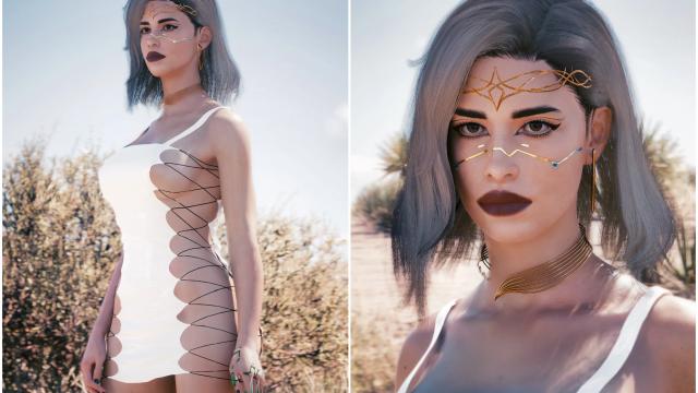 Lotus Dress - Archive XL для Cyberpunk 2077