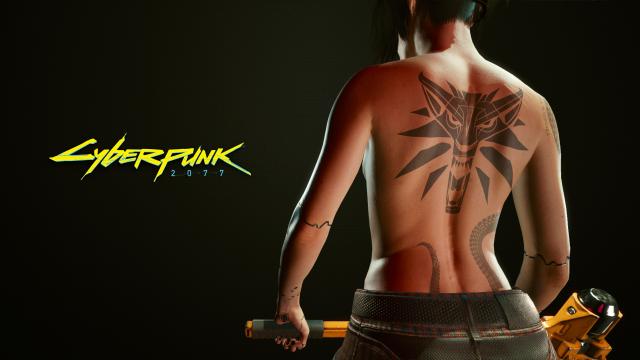 Татуювання школи вовка / Witcher Wolf Tattoo for Fem V для Cyberpunk 2077