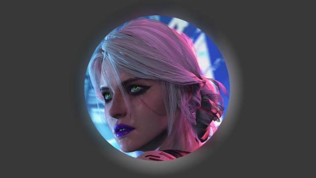 Значок з Цирі / Cyberpunk Ciri icon (round)