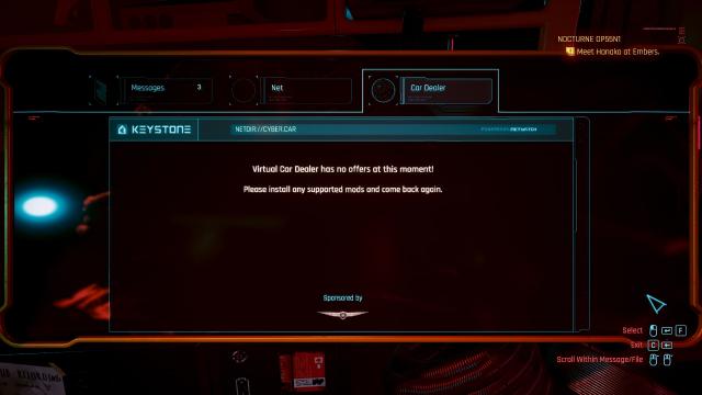 Virtual Car Dealer for Cyberpunk 2077