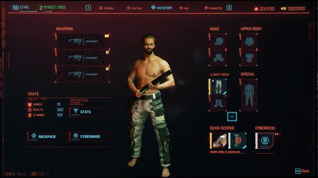 The World Is Your Oyster - Level 50 Male Nomad - All Iconics для Cyberpunk 2077