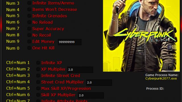 Новий трейнер (чити) / Cyberpunk 2077 Trainer для Cyberpunk 2077