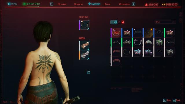 Татуировка школы волка / Witcher Wolf Tattoo for Fem V для Cyberpunk 2077