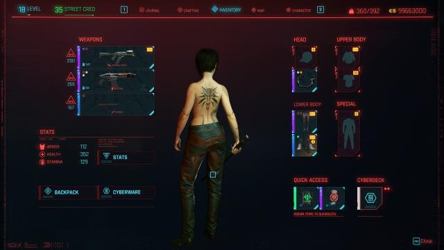 Татуировка школы волка / Witcher Wolf Tattoo for Fem V для Cyberpunk 2077