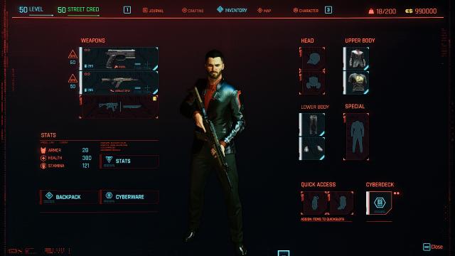 Сейв за корпорату з читами / Corpo Male V Level 50 at Start для Cyberpunk 2077