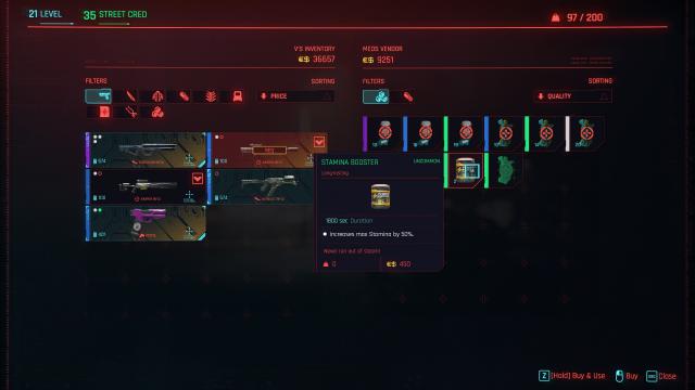 Відразу використовуємо предмети після покупки / Use Items From Vendors для Cyberpunk 2077