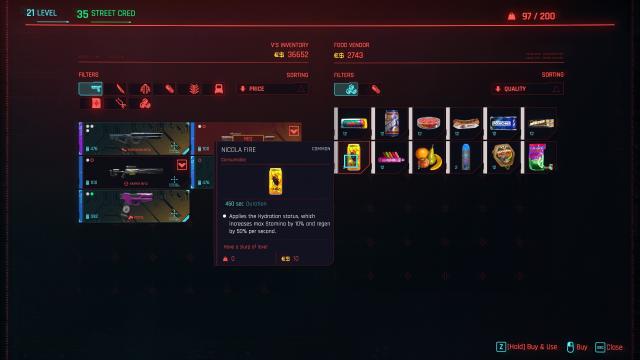 Відразу використовуємо предмети після покупки / Use Items From Vendors для Cyberpunk 2077