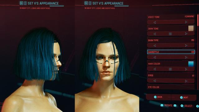 Hair Swap 01-08 для Cyberpunk 2077