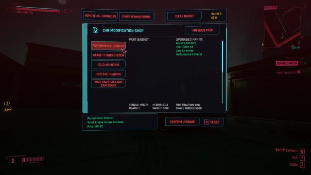 Car Modification Shop для Cyberpunk 2077