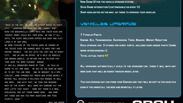 Car Modification Shop для Cyberpunk 2077