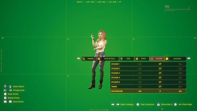 Green Screen for Photo Mode for Cyberpunk 2077