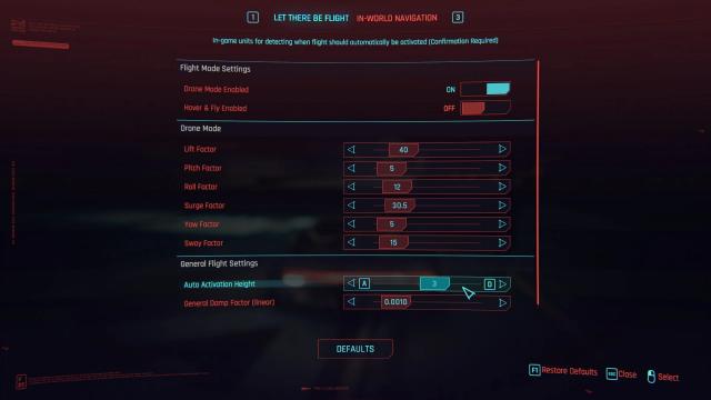 Mod Settings for Cyberpunk 2077
