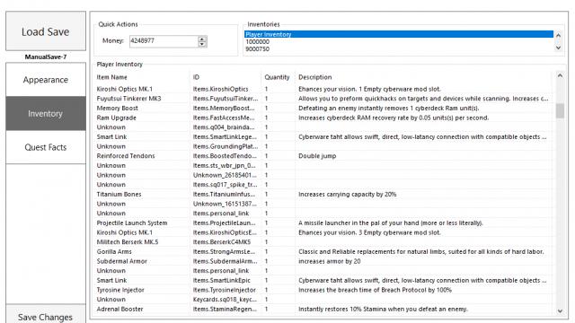 Save Editor (Project CyberCAT-SimpleGUI) for Cyberpunk 2077