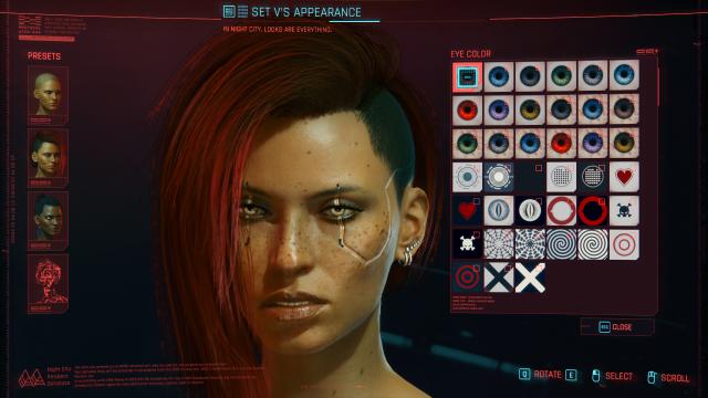 Кастомні кольори для очей / Custom Eye Colors для Cyberpunk 2077