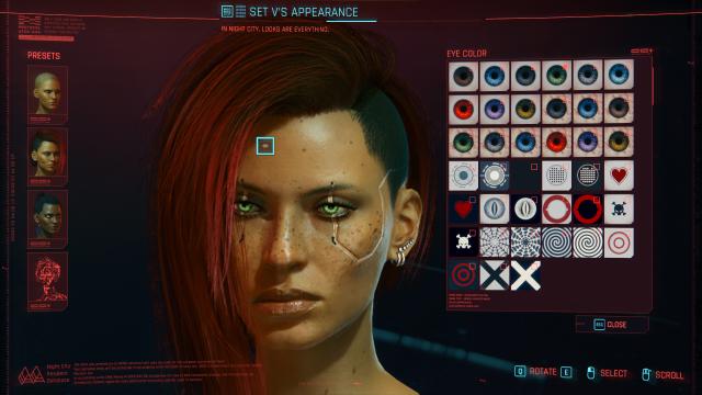 Кастомні кольори для очей / Custom Eye Colors для Cyberpunk 2077