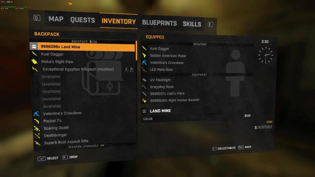 Small dev menu for Dying Light