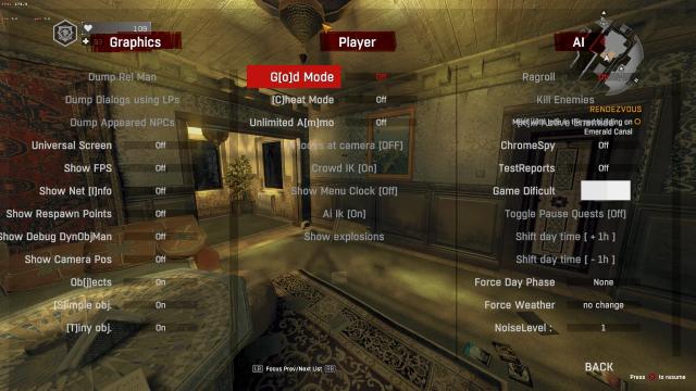 Small dev menu for Dying Light
