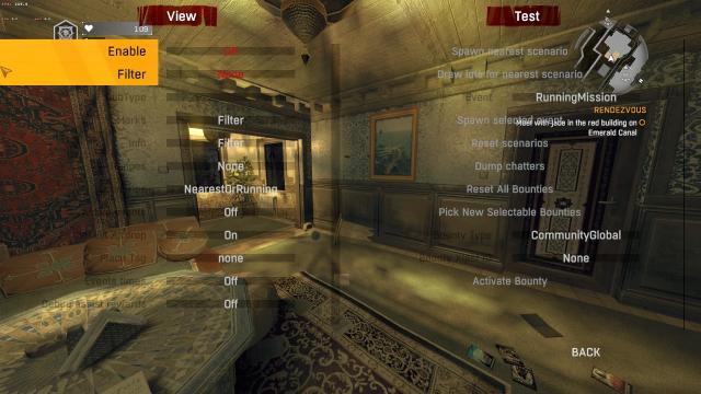Small dev menu for Dying Light