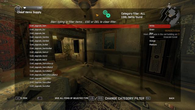Small dev menu for Dying Light