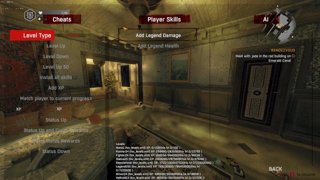 Small dev menu for Dying Light