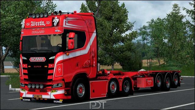 Scania S500 Weeda Transport Truck + Trailer для Euro Truck Simulator 2