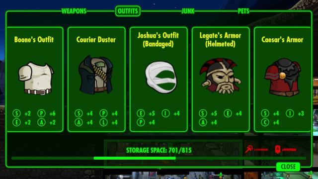 New Vegas Costume Pack для Fallout Shelter