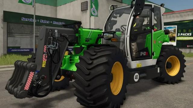 Sennebogen 340G wide tires + colored rimschassis for Farming Simulator 25