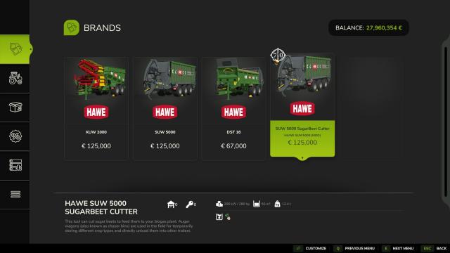 HAWE SUW-5000 Beet Chopper for Farming Simulator 25
