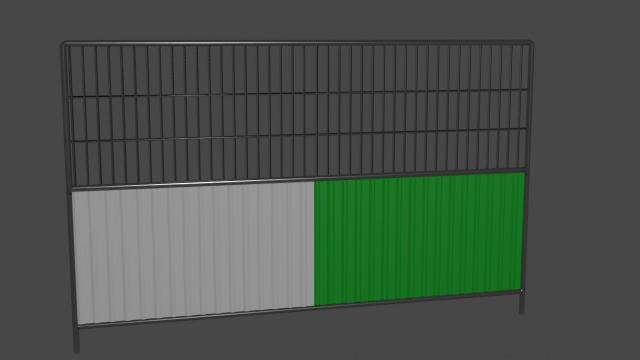 Green and white construction site barrier