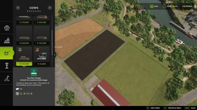 Large cowshed for Farming Simulator 25