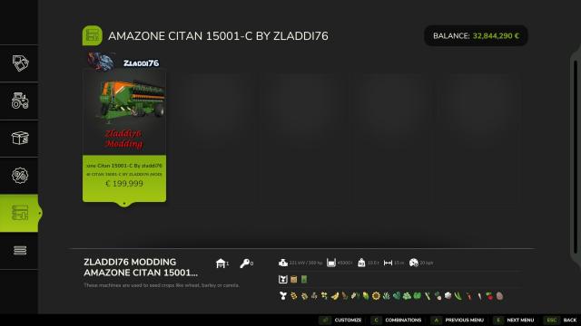 Amazone Citan 15001-C (45.000L) for Farming Simulator 25