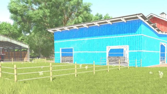 Blue cow stall for Farming Simulator 25